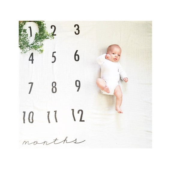 Baby Monthly Milestone Blanket © Organic Cotton Muslin by ...