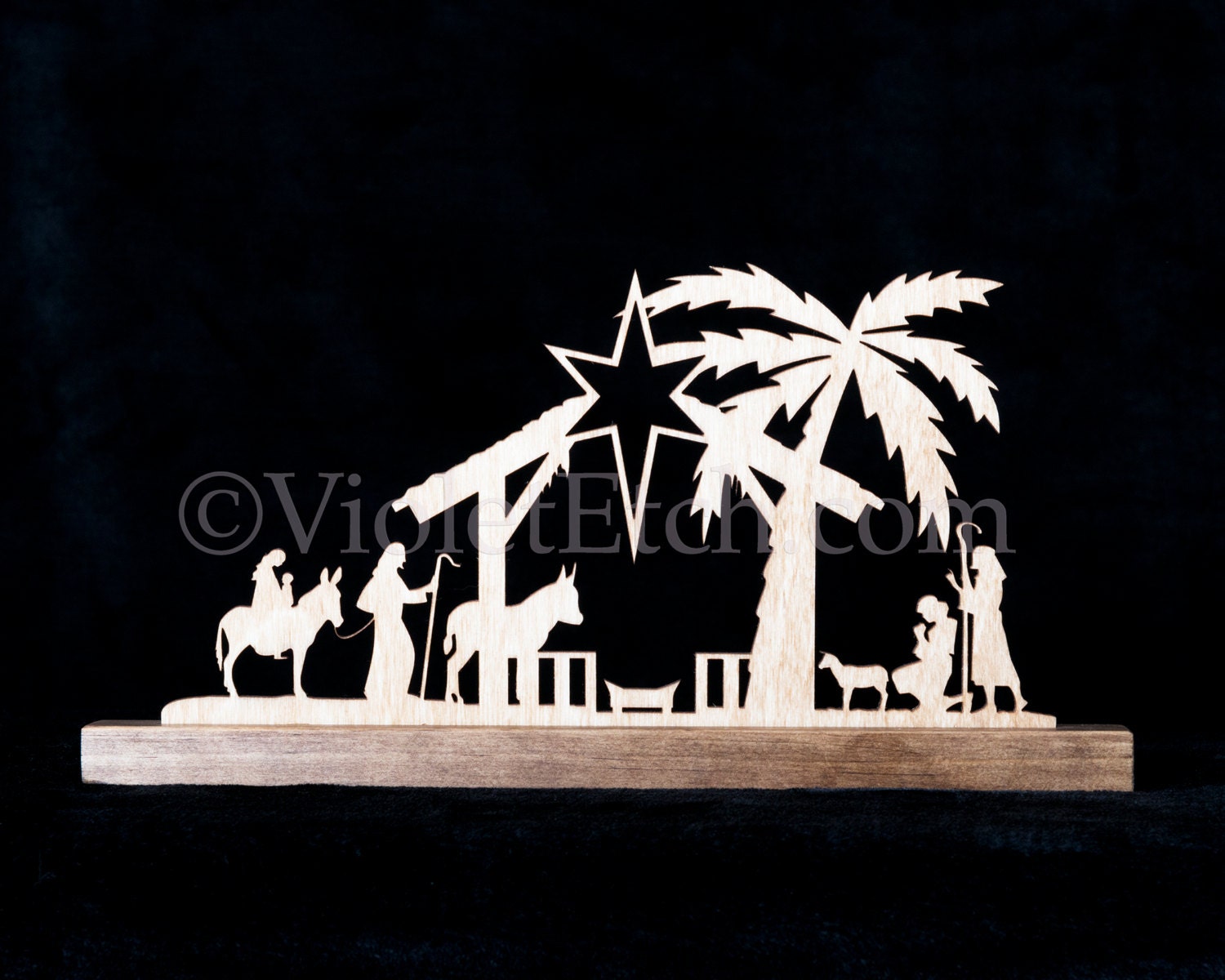 Nativity Scene-Nativity Silhouette-Nativity Scene by VioletEtch