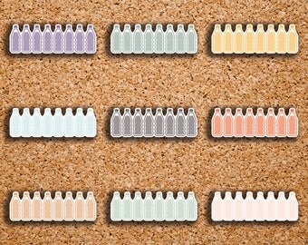 21 Daily Hydration, Water Intake Habit Tracker Planner Stickers for 2017 Inkwell Press IWP-DC9