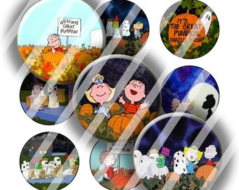 Digital Bottle Cap Collage Sheet - Halloween 8 - 1 Inch Circles Digital Images for Bottlecaps