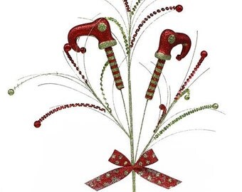 ELF LEGS - Floral Picks - Wreath - Picks - Christmas Decor - Christmas Picks - Elf Boot - Elf Shoes - Whimsical Elf - XP363032