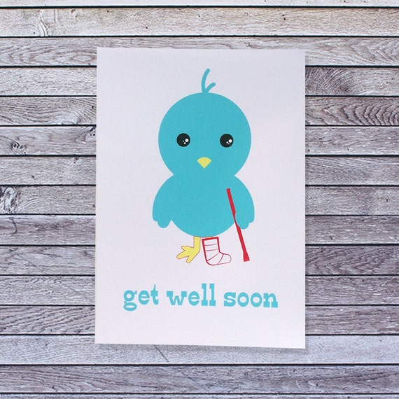 Get Well Card / Injured Bird / Broken Leg
