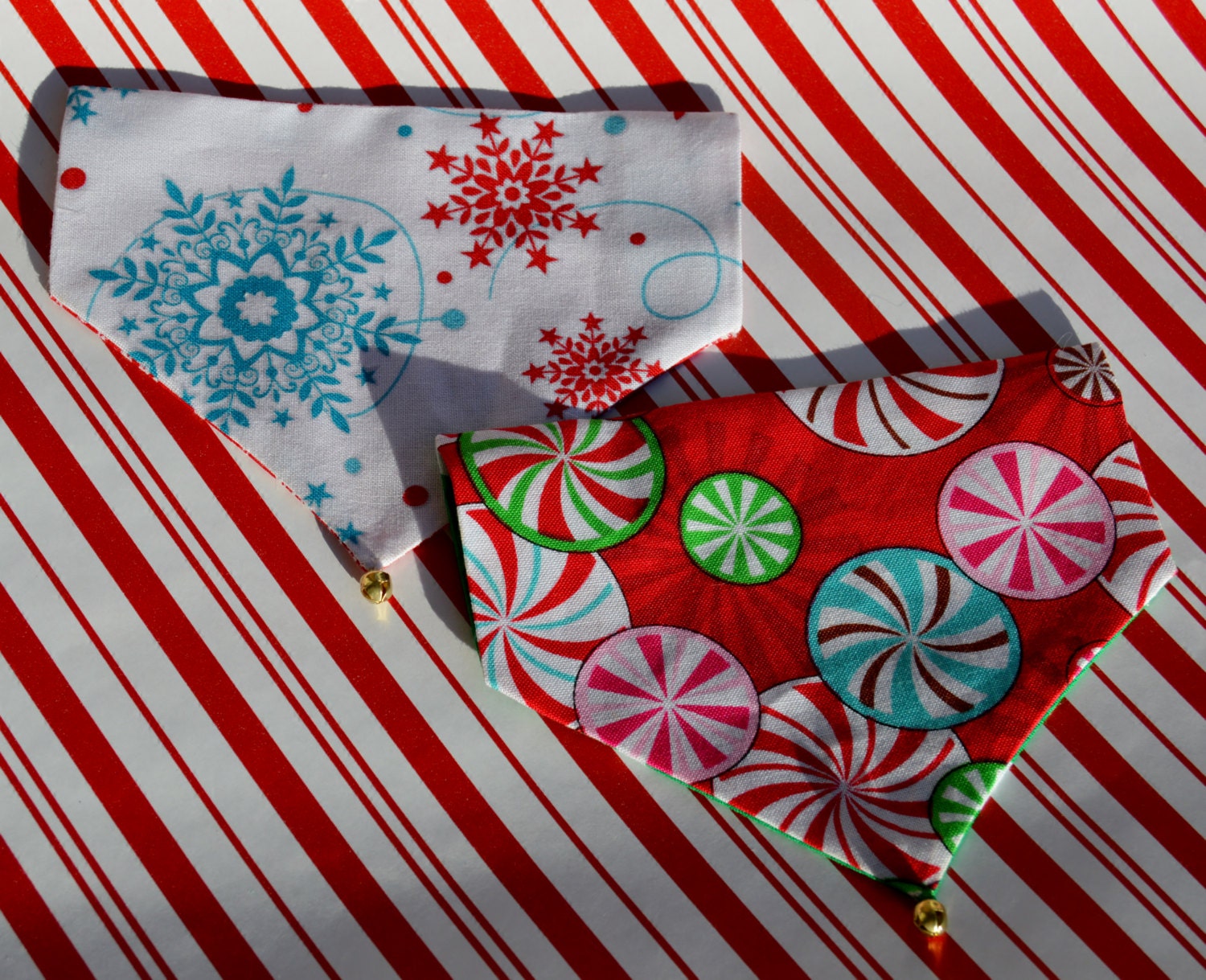 Set of 2 Reversible Christmas slip over collar by BellaLovesAlex