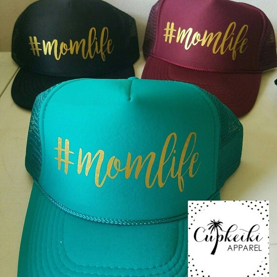trucker hats adult size momlife hashtag by CupkeikiHI on Etsy