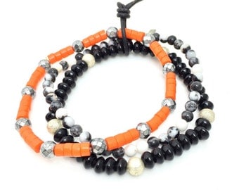 Lifegurad Trio • Bracelet Stack • Gemstone Bracelets • Unisex Bracelets • Arm Candy • Men's Bracelets • Men's Jewelry • halloween Gift
