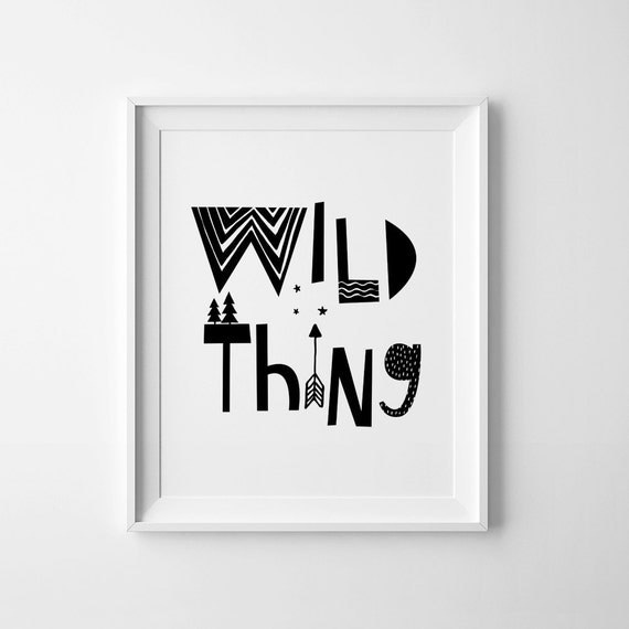 Schwarz / weià kunst wild thing kinderzimmer dekoration