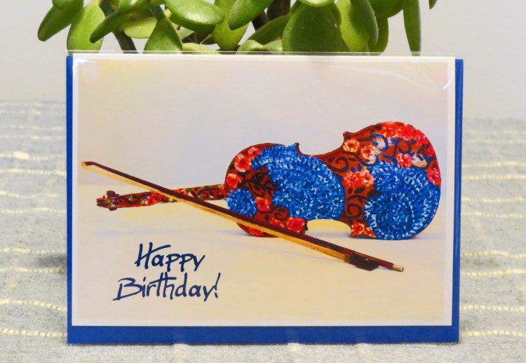 Elegant 50 Violin Blank Card