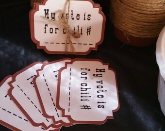 chili cook off ballot, chili party decorations, festa party decor, chili cookoff ballot, chili cook off voting cards, ballot for cook off