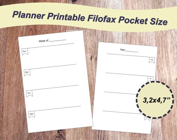 Filofax Pocket Planner Printable Pocket Filofax Inserts