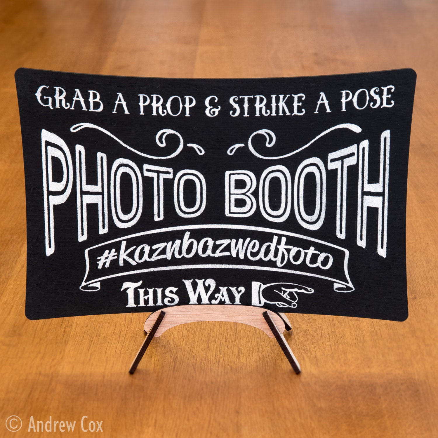 Custom A3 Chalkboard Photo Booth Sign with Stand