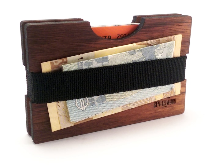 Walnut Handmade Wood Wallet - Slim Beard Combs set - Hair combs and wallet set- GenteelWood wallet - Minimalistic wallet - Valentines gift