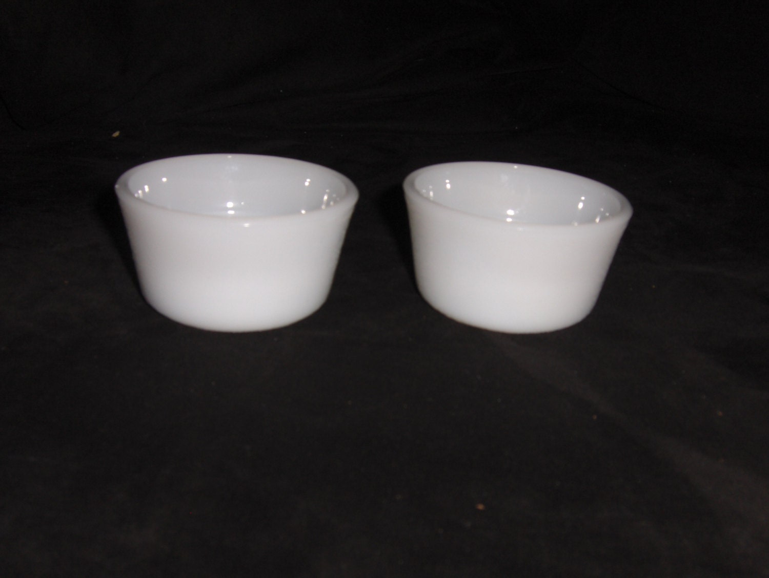 Glasbake Milk Glass Ramekins/custard cupsSet of 2 Haute Juice