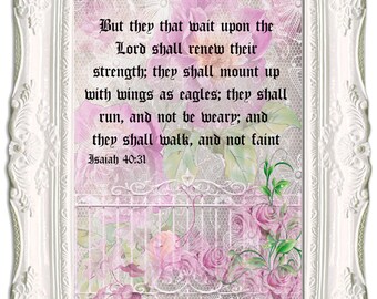 SALE Bible Verse: Digital Bible Inspiration, Wall Print, Wall Decor, Digital Print, Decoupage P 84