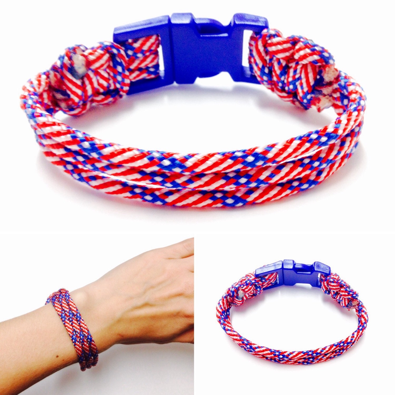 USA Paracord Bracelet USA String Bracelet 4th of July