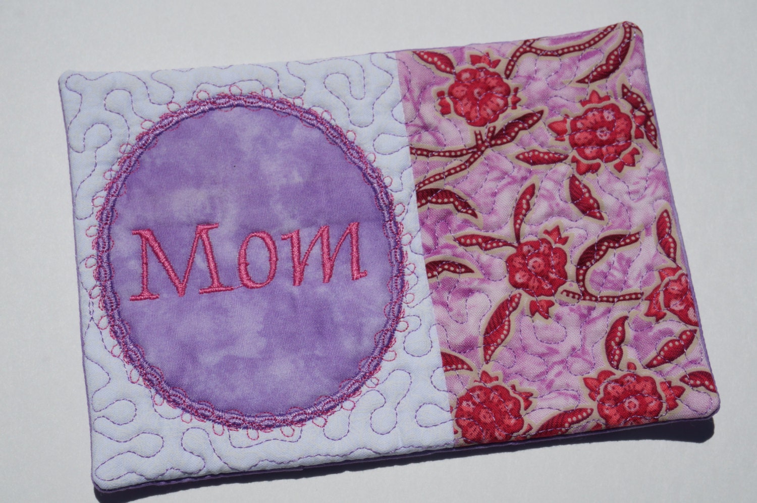 Mom Mug Rug Mothers Day Mug Rug Machine Embrodiery Pink