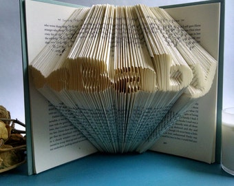 Decorative Book Featuring the word "Baby" with a Butterfly - Beautiful Folded Book Art Gift for Baby Boy or Girl