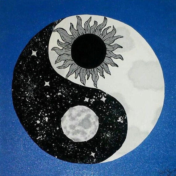 ying and yang sun and moon by MariahNewmanDesign on Etsy