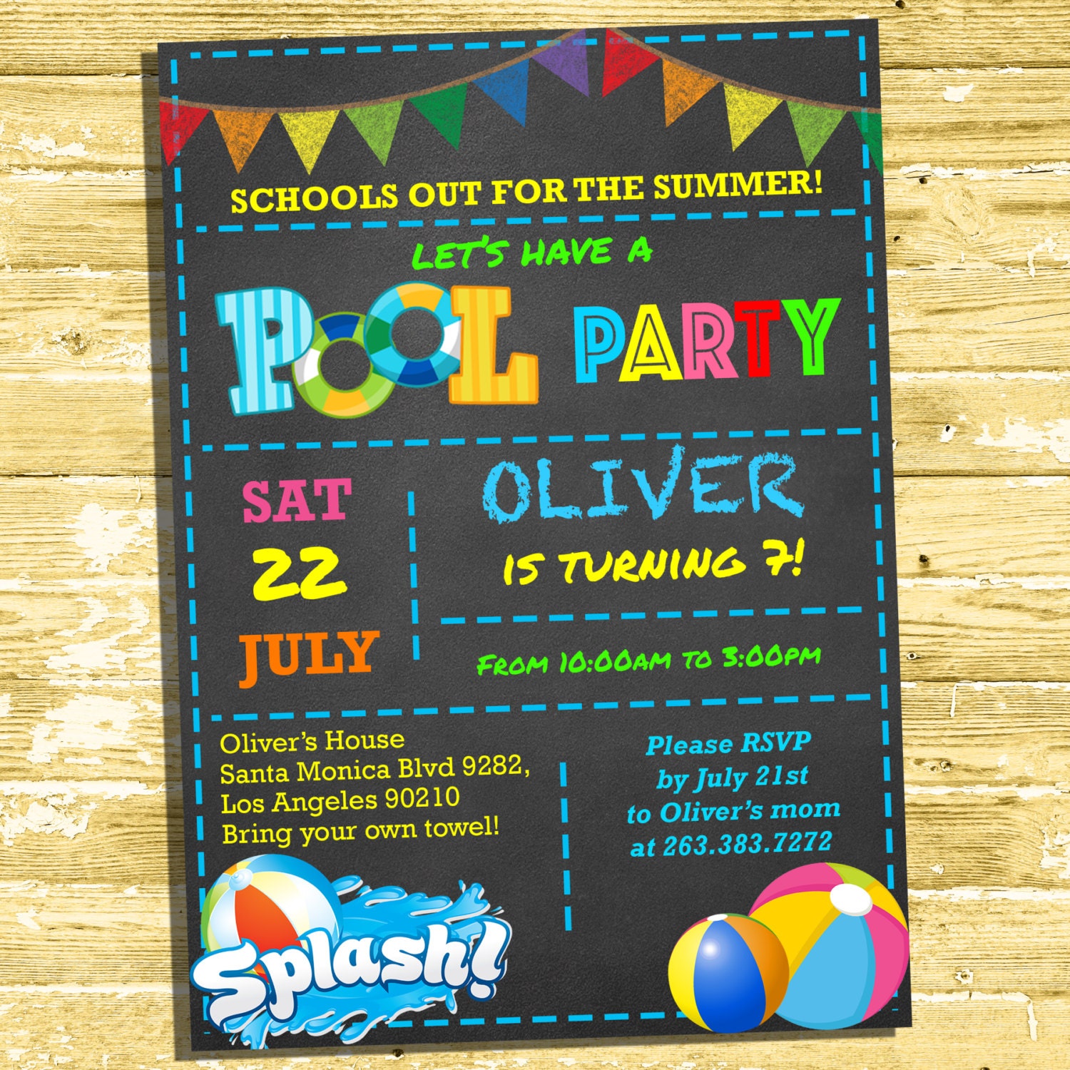 Summer Birthday Party Invitations 10