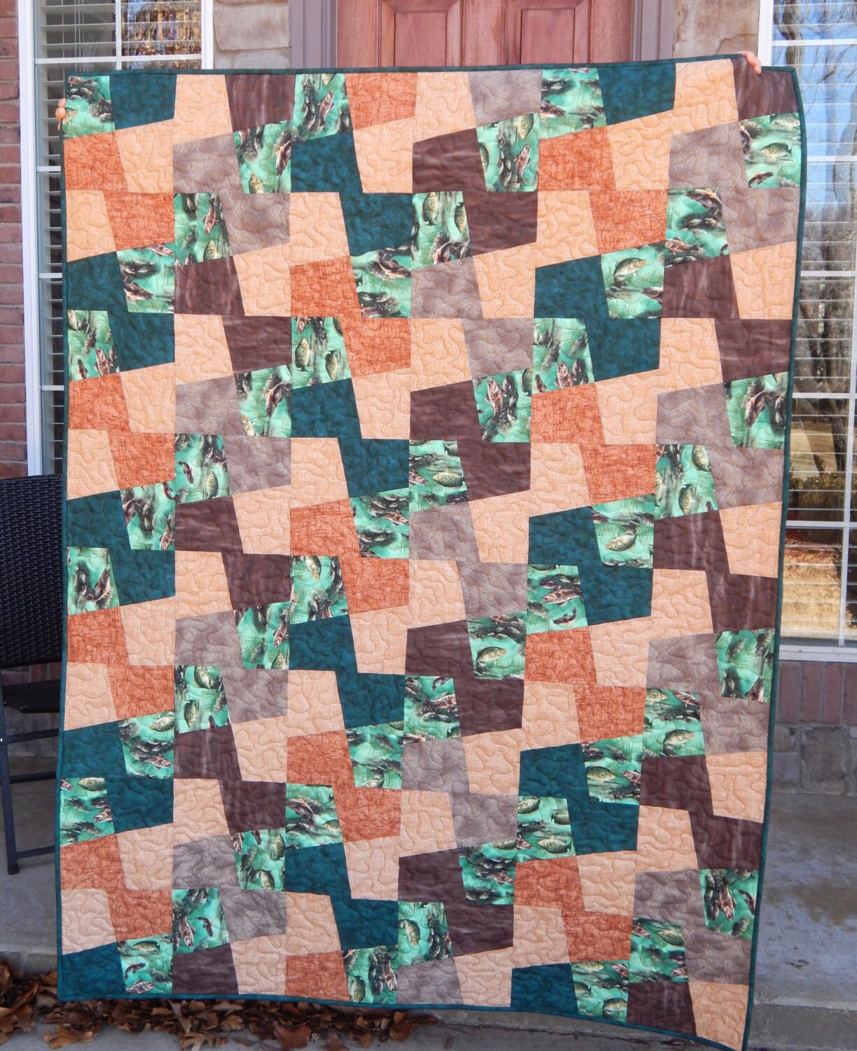 Geometric Quilt Modern Lap Quilt Patchwork Quilt Masculine
