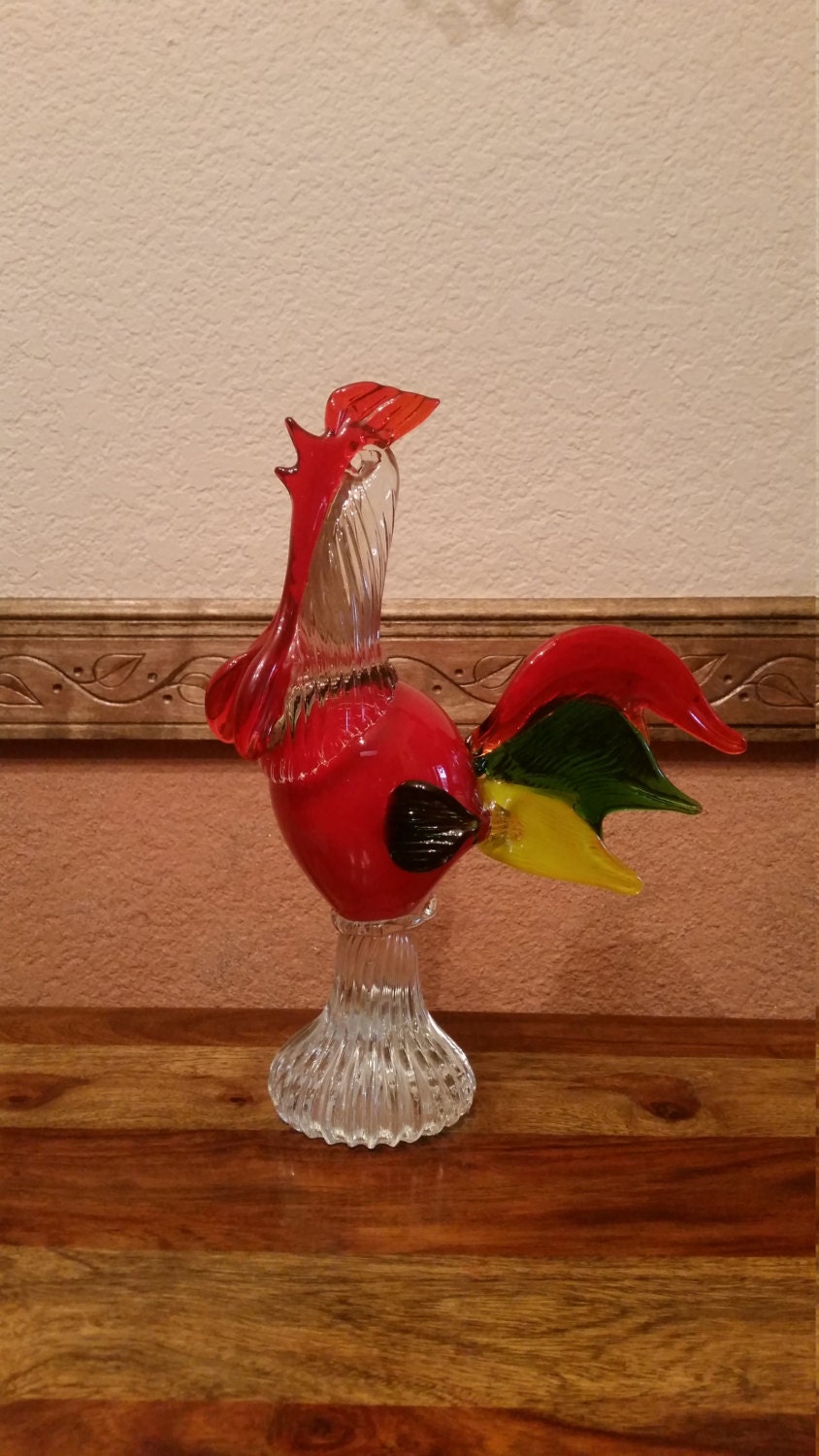 Striking Vintage Murano Glass Rooster