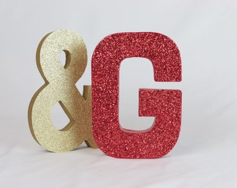 Red glitter letters | Etsy