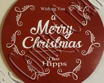 Wishing you a Merry Christmas Ornament SVG, PNG, JPEG