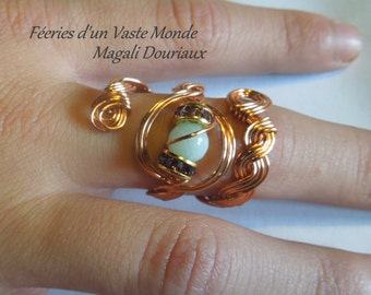Amazonite braided ring