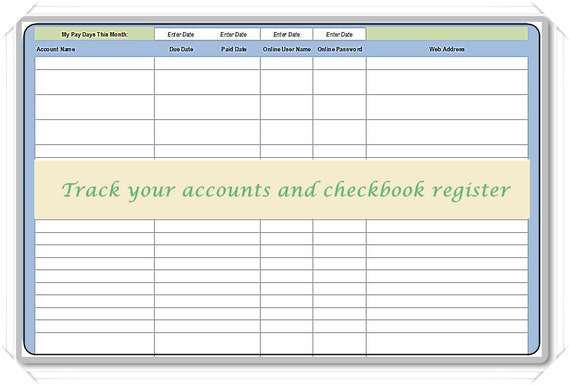 checkbook account tracker