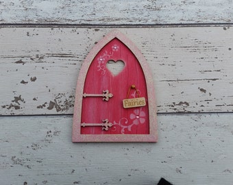 Fairy Door Elf Door Shabby Chic Pink Beautiful Handmade Various options