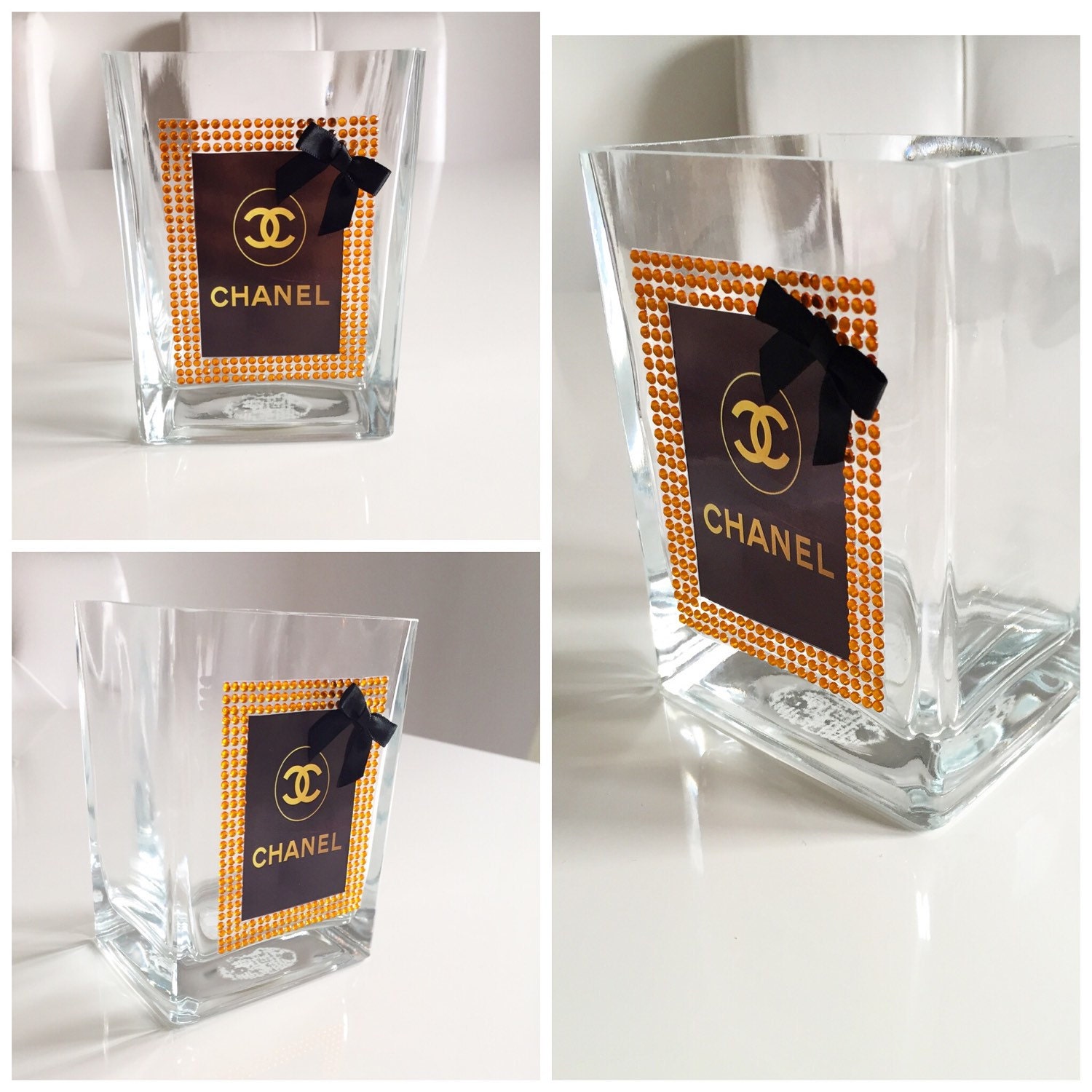 Classic chanel inspired vase by Huxleyshomemade on Etsy