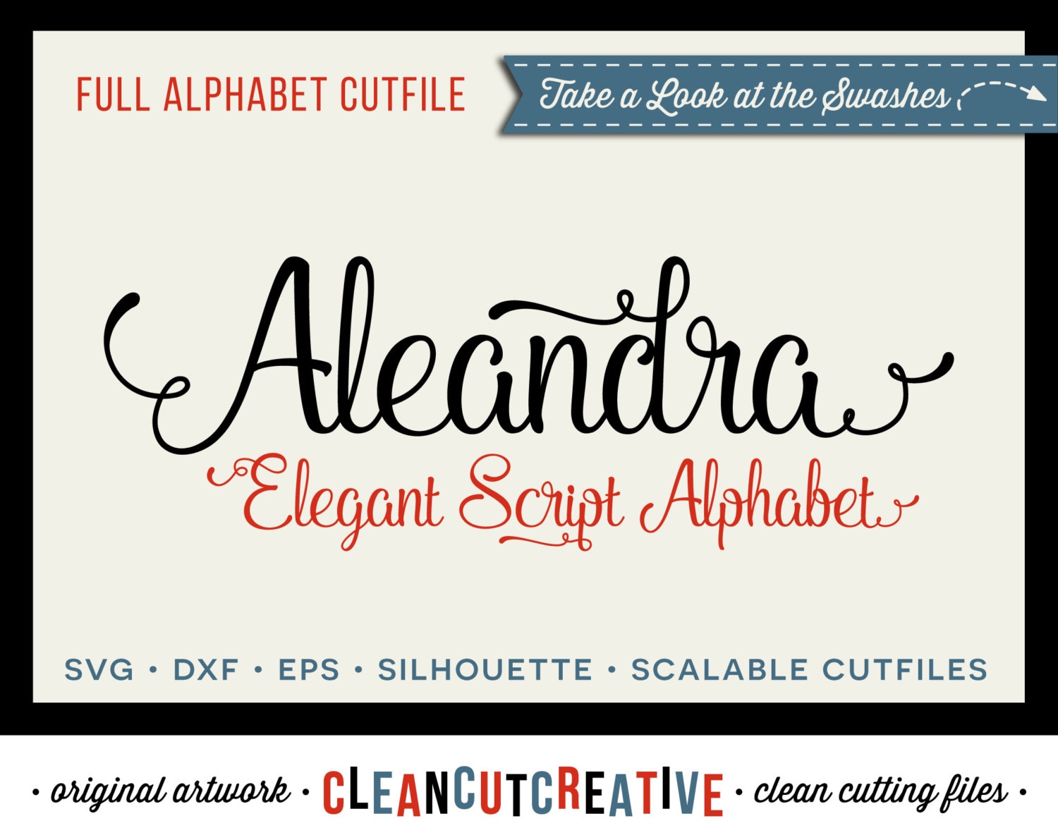 Download Full Alphabet SVG Fonts Cutfile Elegant Swash Script cricut