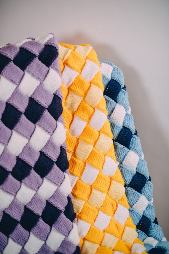 Knit Entrelac Blanket
