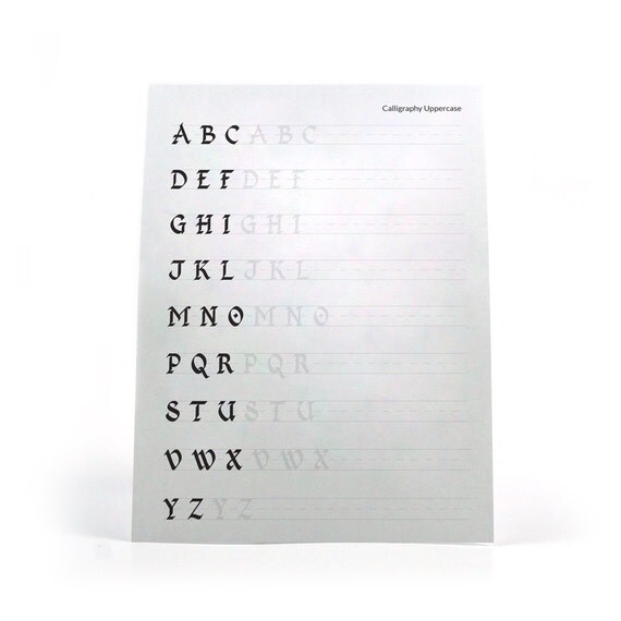 Calligraphy Practice Sheets for Ink Dip Pen by MoustacheStationery