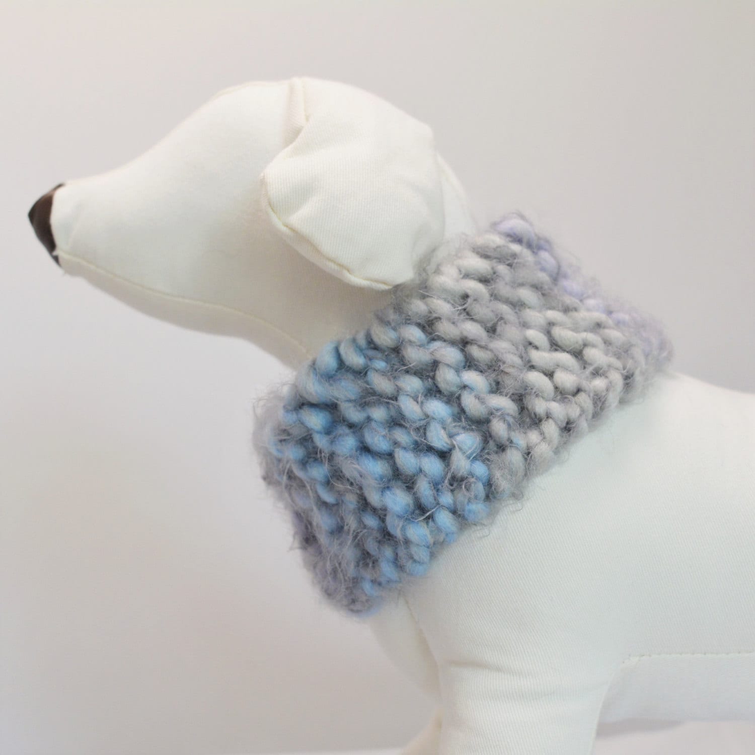 Blue Ombre Dog Collar Hand Knit Crochet by RemiStyleDogApparel