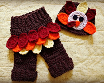 Crochet Turkey Baby Photo Prop, Baby Turkey Hat, Turkey Hat, Turkey Baby Outfit, Thanksgiving Baby Outfit, Thanksgiving Baby Hat, Photo Prop