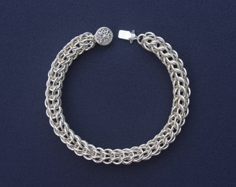 Sterling Silver Full Persian Weave Chainmaille Bracelet