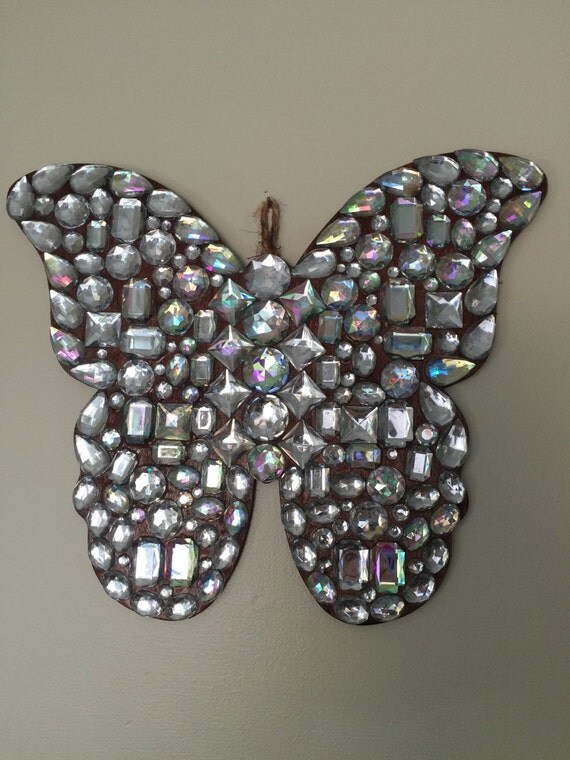 Rhinestone covered butterfly wall decor by RockellaBoutique