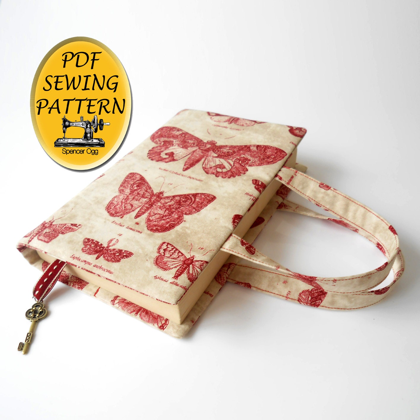 Book Bag tutorial and PDF pattern. Book cover. Make for any