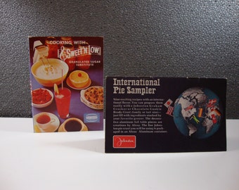 Set of 2 Mini Vintage Recipe Booklets from Sweet 'n Low and Johnston's Pie Crust 1960s Advertising Cookbooks