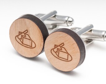 Butter Wood Cufflinks Gift For Him, Wedding Gifts, Groomsman Gifts, and Personalized