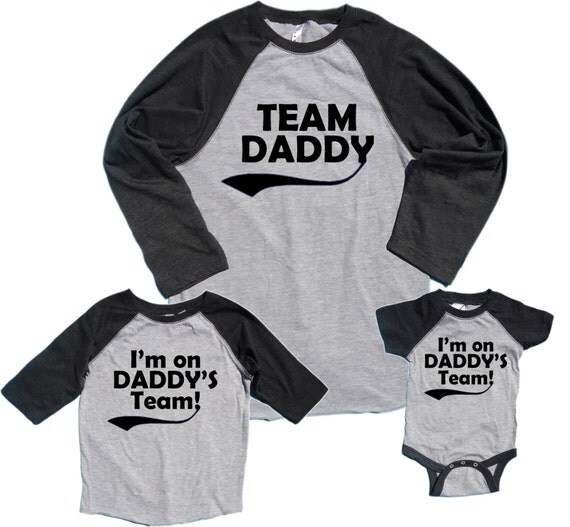 Team Daddy Matching Baseball Jersey Father Child T-shirts