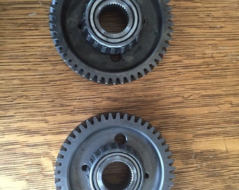 Pair of Large Transmission Gears - Steampunk, Lamp Base, Industrial