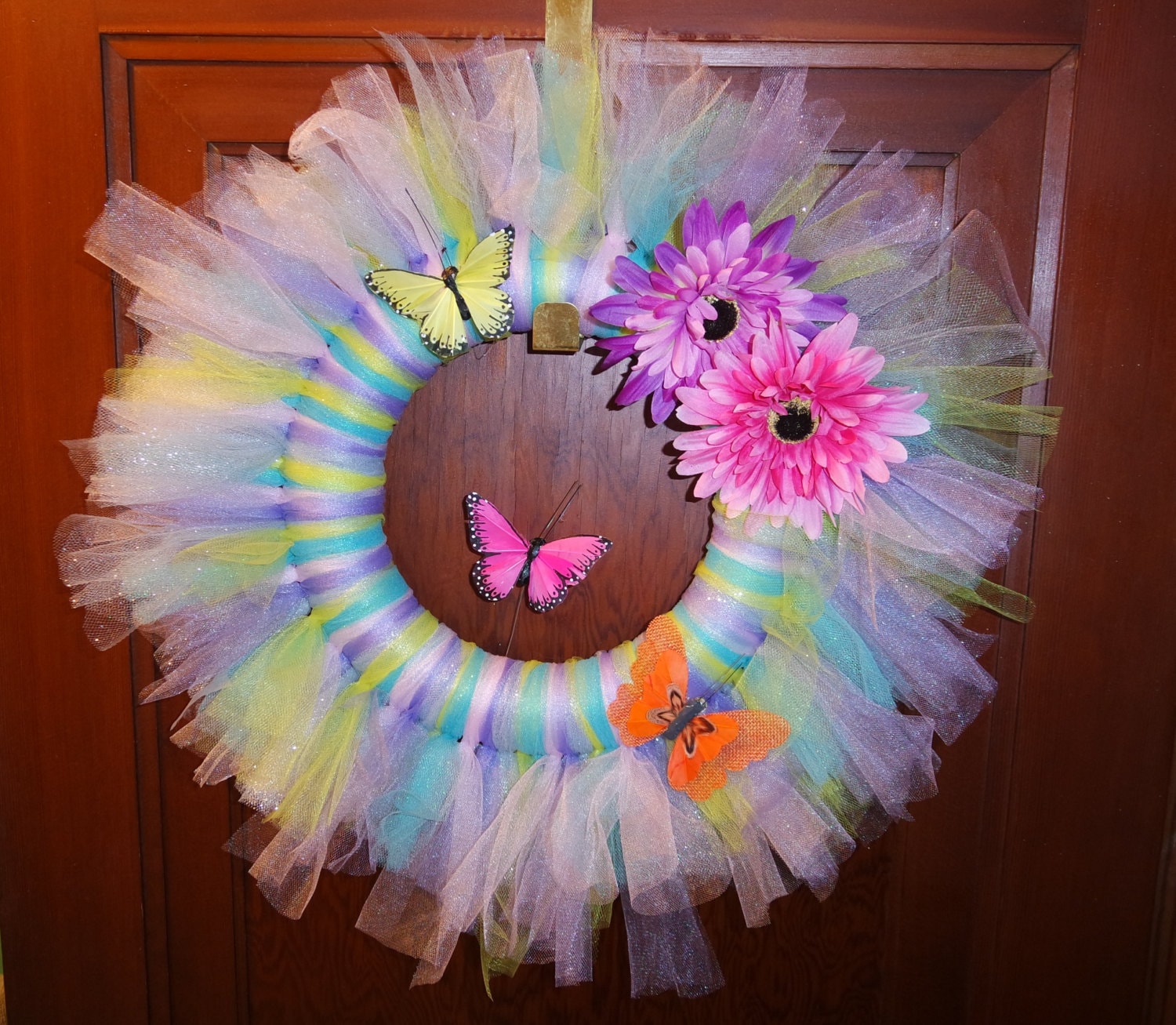 Spring Time Tulle Wreath by KreativeDeisgns on Etsy