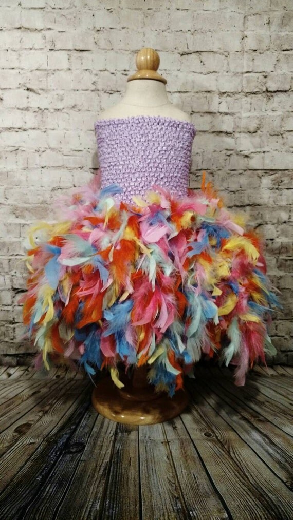 Multi color feather tutu dress Tutu skirt birthday Tutu