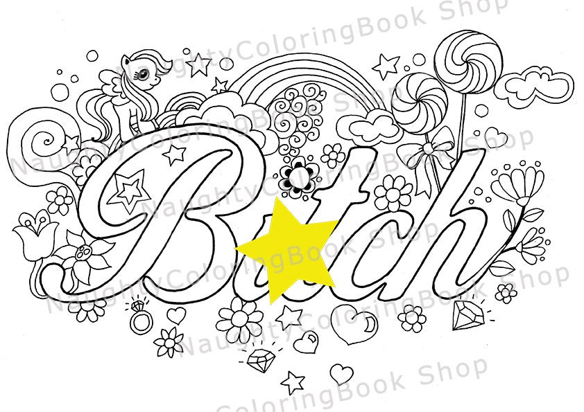 Btch Swear Words Printable Coloring Pages Word