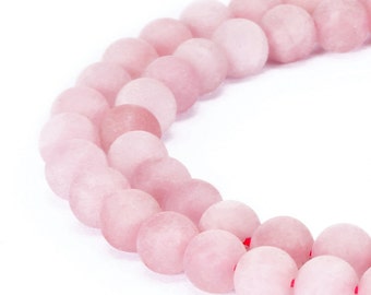 Matte Rose Quartz Gemstone Round Loose Beads 15.5 Inch per Strand, Size 4mm/6mm/8mm/10mm/12mm.R-M-QUA-0252