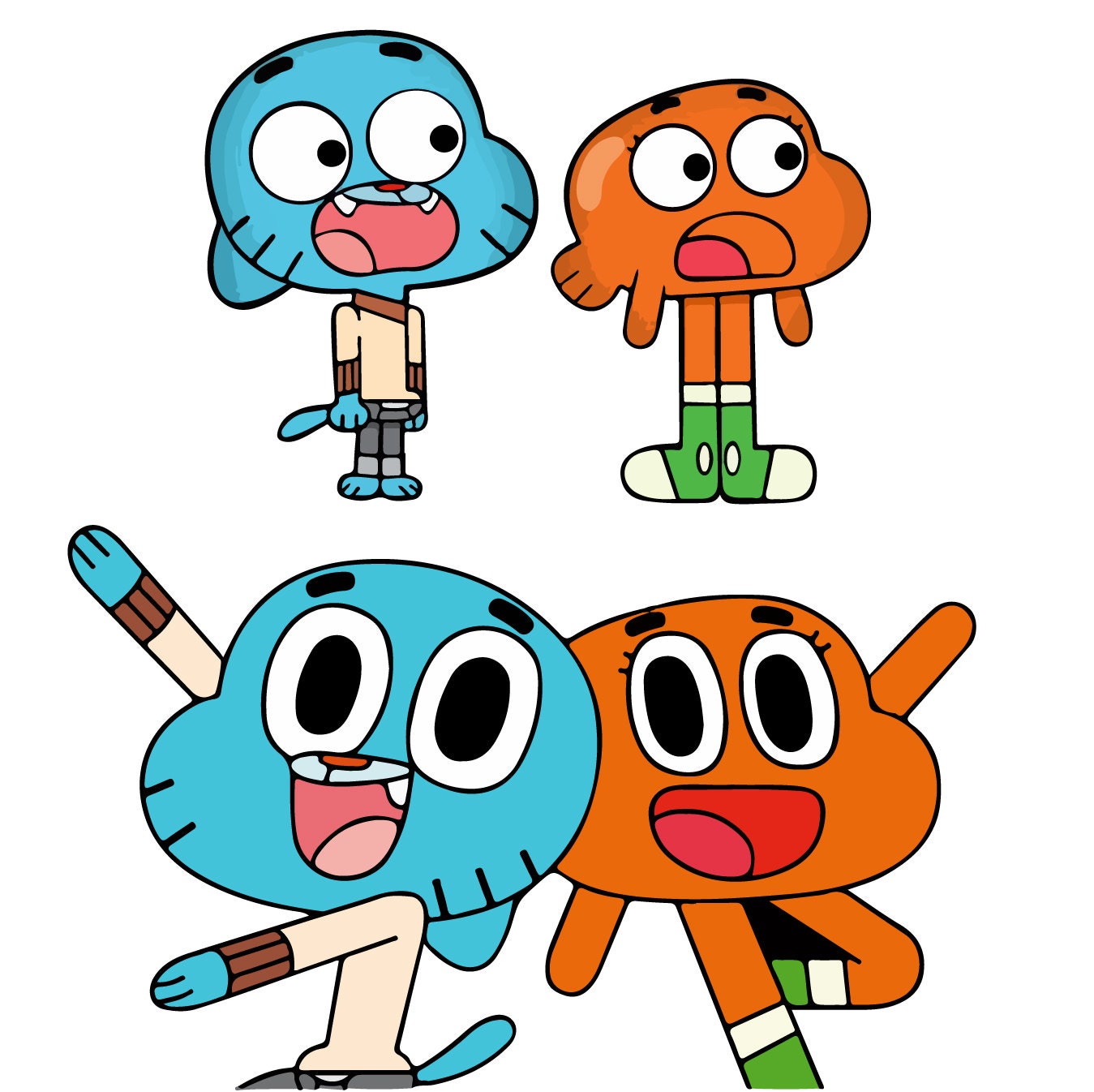 Gumball and darwin Digital Clip Art, Instant Download, gumball and