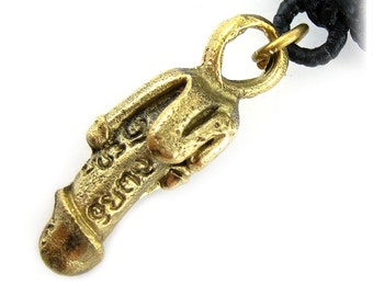 Brass Penis Charm Necklace Palad Khik Many Penis Thai Amulet Unalome Phallus Erotic Jewelry Sex Charm Penis Jewelry Bachelorette Penis Party