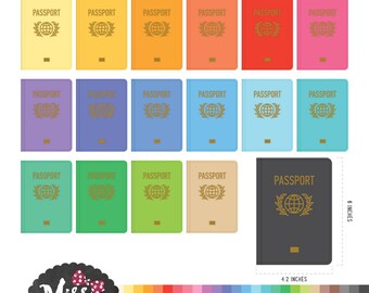 30 Colors Passport Clipart - Instant Download
