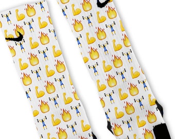 Custom Crossfit Emoji Nike Elites Socks